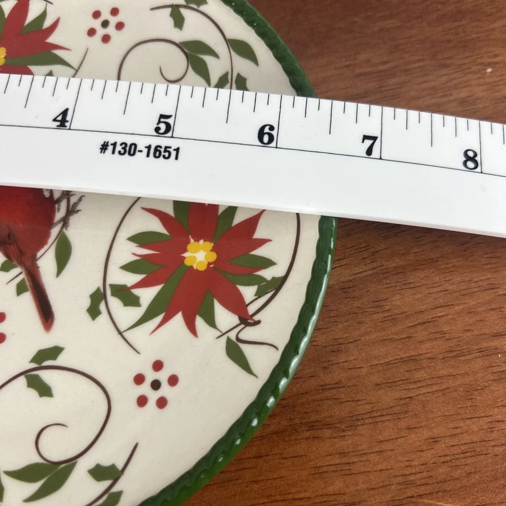 Temptations by Tara Cardinal Cheese Plate (Oven Safe)  White/red/green
